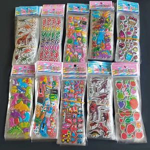 Tattoo Transfer 20 Sheets Count Dinosaurs Butterflies Flowers Car Different Theme Label DIY PVC Cartoon Cheap 3D Puffy Sticker for Kids 240426