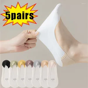 Frauen Socken Eis Silkboot für Mädchen Sommer Mode dünne, atmungsaktives Silikon Anti-Schlupf-Socken Harajuku unsichtbarer niedrig geschnittener Knöchel