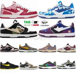 Sta Sk8 Designer Shoes ABC Camo Red Black Electric Yellow Triple White Leather Sneaker Fashion Luxury shoe Green Grey Road Star Mens Womens Trainers