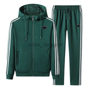 Designer Tracksuits Men Luxury Sweatsuit 2024 Spring and Autumn New Leisure Sports Set Three Bars Men's Cardigan Korean Fit Long Sleeved Two Piece Set