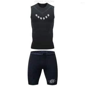 Tracce maschili per le tracce anime compressione set di abbigliamento sportivo set uomo abito fitness rapido manga secco a secco canova top ginnastica 2 pezzi di allenamento estate