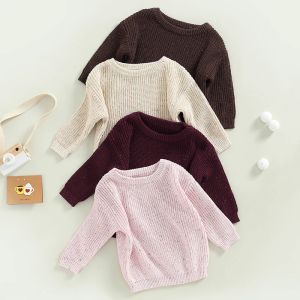 Materace jesień dzieci chłopcy Dziewczynki Knit Sweter ubrania maluch dla niemowląt nowonarodzony dziczaki miękki długony rękaw