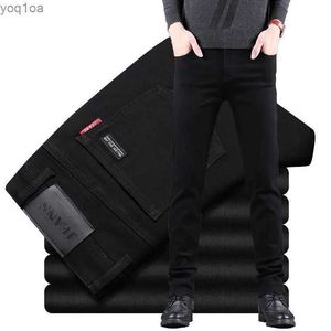 Jeans masculino Classic Business Casual Mens Jeans 2023 Novo moda Black Slim Fit Denim Troushers Mens Alta qualidade Luxury Mensl2404