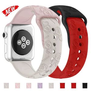 Titta på band Titta på Silicone Strap 38mm 40 42mm 44mm 41 45mm Ultra 2 1 49mm IWatch Series 9 8 7 6 5 SE 4 3 2 Armband 240424