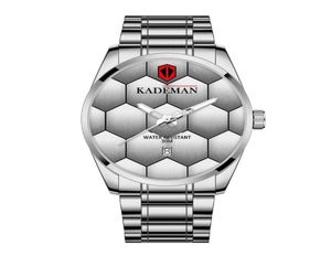 KADEMAN Brand High Definition Luminous Mens Watch Football Texture Quartz Calendar Watches Leisure Simple Stainless Steel Masculin9234552