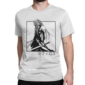 Męskie koszulki Sephiroth FFVII FING FANTASY Ożywana koszulka dla mężczyzn Bawełna niesamowita koszulka HARAJUKU