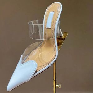 Wysokie sandały w kształcie miłości przezroczyste pvcpointed palce 10,5 cm seksowne modne sztylet pięta designerka rhinestone sukienka buty fabryczne z bokiem Fabryka 066 066
