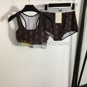 Kvinnors designer tryck badkläder hög midja bikini set sexig delad baddräkt sommar surfing strandkläder