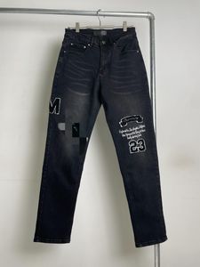 Mens Jeans Print Streetwear Hip Hop Pants Y2k Jeans broderade smala passade nya jeans De senaste mode jeans high street jeans lila jeans