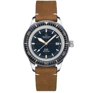 손목 시계 Certina DS PH200M Quartz Mens 럭셔리 비즈니스 캐주얼 패션 남성을위한 가죽 방수 MEN BIG DIAL Y240425