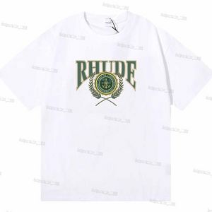 Дизайнер Rhude Men Дизайнерские рубашки носить летнюю круглую шею пот рубашка Rhud