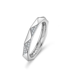 Ring Mosang Stein weiblich S925 Sier Ring Geometrischer Kreis Full Diamond Row Ring INS Diamantring