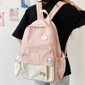 Ryggsäck stil trendiga kvinnor söt nylon kvinnlig harajuku skolväska college bok lady badge kawaii mode flicka student