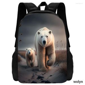 Backpack Cartoon Children Borse per la scuola per animali per ragazzi ragazze 3d polar book book book zaino leggero bambini