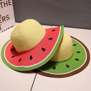 Wide Brim Hats Bucket Hats Women bucket hat Watermelon fruit str hat casual fashion basin hat sun protection hat 2023 J240425