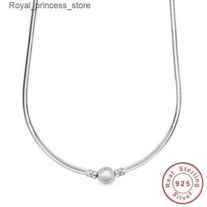 Naszyjniki wiszące Nowy srebrny naszyjnik 925 to prosty wąż odpowiedni do prymitywnych kości wisienki z urokiem kości żeńskie pandę biżuteria Q240426