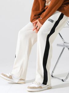 Męsze dresowe w rozmiarze sztrukoi w lupgy joggers kieszenie na suwak szerokie nogi luźne spustowe spodnie męskie długie spodnie 8xl 240410