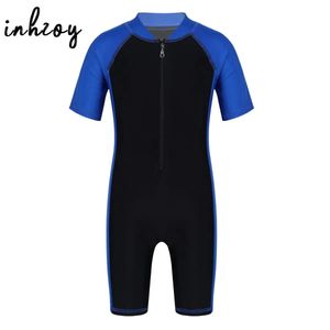 Barnlegen Swimsuit One Piece Rash Guard Sports Badkläder Shorty Wetsuit Beachwear Boys Girls Surfing Swimming Bathing Suit 240415