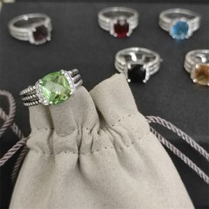 Dy Twisted Vintage Band Designer Rings para mulheres homens com Crystal 925 Sterling Silver Sunflower Luxury Gold Plating Engagement Gemstone Dy Ring Jewelry