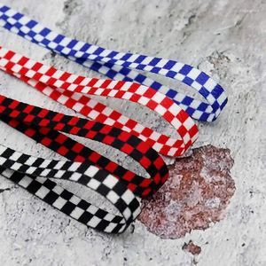 Shoe Parts Weiou Lace 8MM Pretty Checked Pattern Sublimation String Cute Special Christmas Gifty Tape Flat Type Heat Transfer Printed Cord