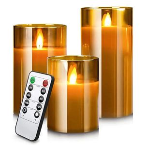 Luzes LED para casa Candle Electronic LED Decoração de vela LED Candle Full Set Remote Control Timer para Casamento de Natal 240416