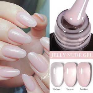 LilyCute Jelly Nude Gel Polish Polak Półprzestępny kolor Vernis Półprzepustny lakier Pink Transparent Art 240425