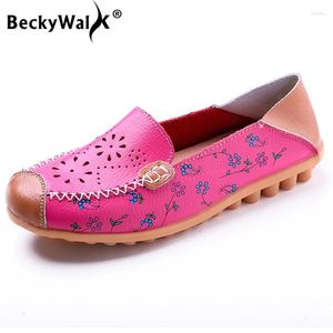 Buty swobodne Beckywalk moda druk kobiety płaskie motocz