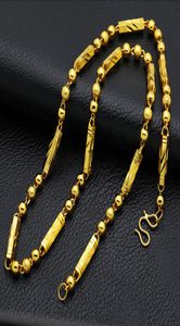 24k Male high artificial gold necklace overlooks gold hexagonal beads mens necklace jewelry mens gold necklace9635075