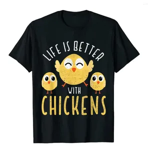 Abiti da uomo A1513 T-shirt Funny Chicken Farming Design