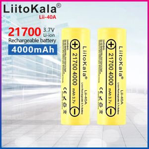 Liitokala LII-40A 21700 4000MAH بطارية قابلة للشحن 3.7 فولت 10 ج تفريغ بطاريات عالية الطاقة بطاريات عالية الصرف