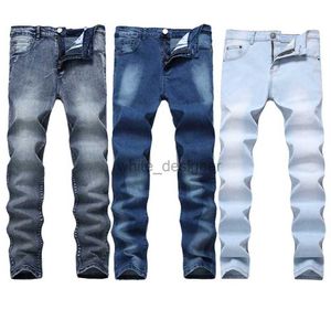 Designer Jeans for Mens Men's elastic straight jeans slim fit men's multicolor denim pants