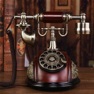 Akcesoria obrotowe telefoniczne telefony retro stare stacjonarne telefony stacjonarne z klasycznym metalowym dzwonkiem telefonu z głośnikiem i ponownym domem dla domu