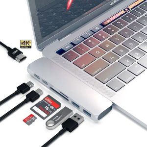 Очки USB 3.1 Typec Hub к Hdmicabatible Adapter 4K Thunderbolt 3 USB C с Hub 3.0 TF SD Reader Slot PD для Book Pro/Air 2018