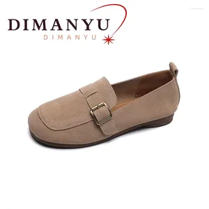 Casual Shoes DIMANYU Loafer Women Flat 2024 Spring Women's Retro Large Size 41 42 43 Bean