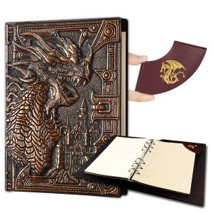 Games DND Journal 400 Page Book With 3D Dragons Leather Refillable 6ings Bindemedel och bokmärke för fängelsehålor och drakar DD Notebook