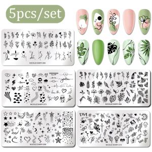 Art Nicole Diario 1 set 12*6 cm per le piastre di stampaggio delle nail art flow flower geometry moving modelli di stampa di immagini di stencil accessori