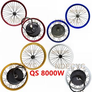 Part QS V3 273 Motorcycle 18" 19" 72v 8000W 150mm Electric Bike Rear Hub Motor Wheel with Matching Front Wheel Red/Blue/White/Gold