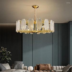 Chandeliers Modern Creative Chandelier For Living Room Copper Glass Dining Table Round IndoorDecoration Home Decor Lighting Fixture