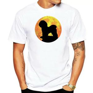 T-Shirts 2022 Tshirt Erkekler% 100 Pamuk Bichon Frize Köpek Turuncu Cadılar Bayramı Kostüm Vintage Ucuz Tişört Tasarımı