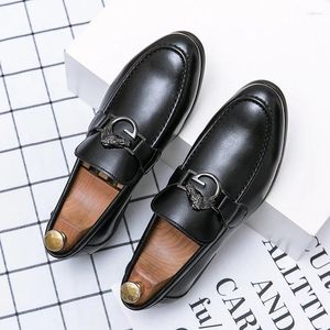 Casual Shoes Italy Men Spring Leather Loafers Office för att köra Moccasins Bekväm slip på festmode