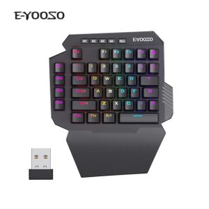 Kontroluje mini -onehanded mechical klawiatura RGB 39 klawisze 2.4G Bezprzewodowa klawiatura na nadgarstka dla PS4, laptopa, gracza na komputery PC