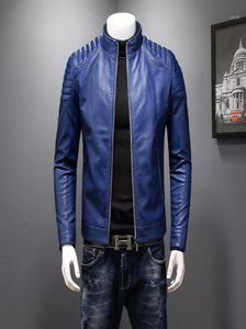 Jaqueta de inverno masculino Autumn Mens Leather Jackets Coats Men Outwear PU couro Slim Fit Size asiático M3XL19025218