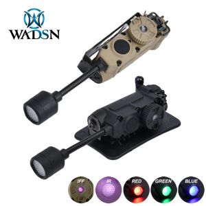 Lights WADSN Sidewinder Tactical Helmet Strobe Light Red Green Blue White IR Light LED IFF FlashLight with Stalk Arc Rail Helmet Clip