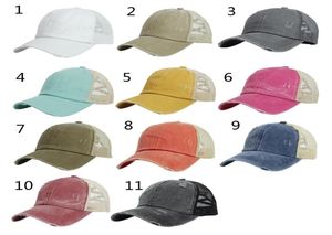 11 Colors Women Ponytail Baseball Caps Messy Bun Hats Outdoor Golf Sports Hat Washed Cotton Caps Casual Summer Sun Visor Outdoor H7748761