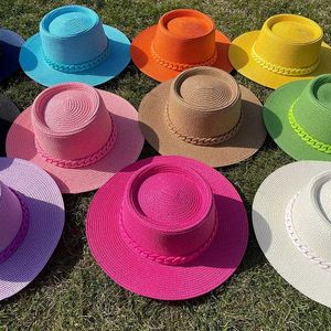 Wide Brim Hats Bucket Hats Sun Hat New Color Acrylic Accessories Sun Hat Outdoor St Hat Sunscreen Beach Hat Concave Convex Top for Men and Women J240425