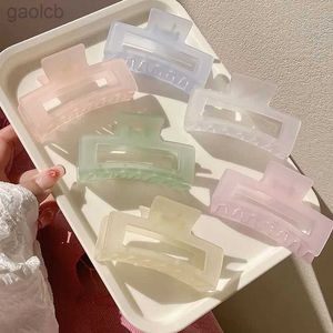 Hårklämmor Barrettes Hårkloklipp för kvinnor Girl Plastic Transparent Large Hair Claw Clip Crab Womens Gig Clips Claws Girl Hair Accessories 2023 240426