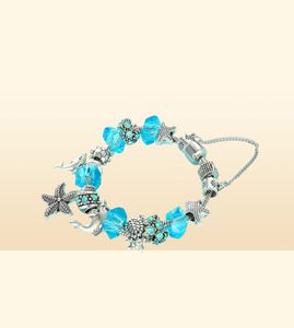 Pulseira de pulseira pendente de pingente de estrela do charme do charme para prata Lady Lady Elegant Bracelet for Women Gift DIY Jóias A5262237