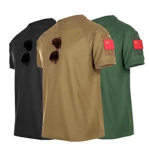 Tactical T-shirts Summer Quick drying mens O-neck short sleeved outdoor sports tactical T-shirt factory price 240426
