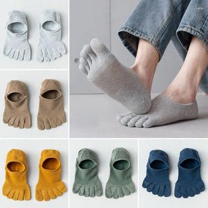 Men's Socks Five Finger Ankle Short Fashion Non-Slip Summer Thin Boat Casual No Show Invisible Mesh Breathable Toe