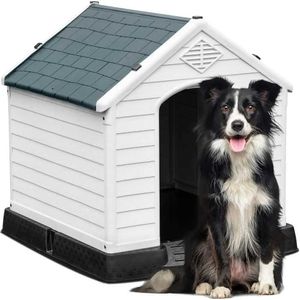 Cat Carriers Crates Houses Kennels 34.5-inch large plastic dog house outdoor and indoor dog house dog shelter waterproof easy to assemble bulky dog Kennels 240426